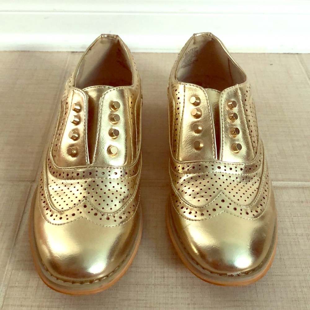 Wanted brand gold shoes